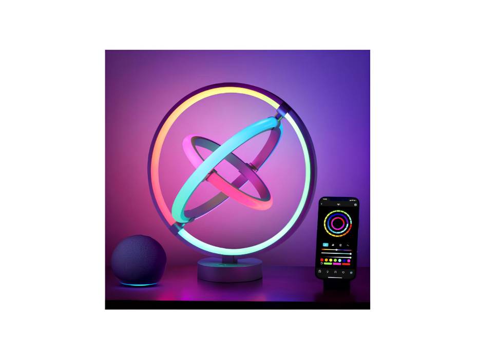 Lepro TB1 AI Table Lamp with Music Sync, Personalized AI Lighting Design, Voice Control, Works with Alexa & Google Assistant, Bluetooth & 2.4GHz WiFi