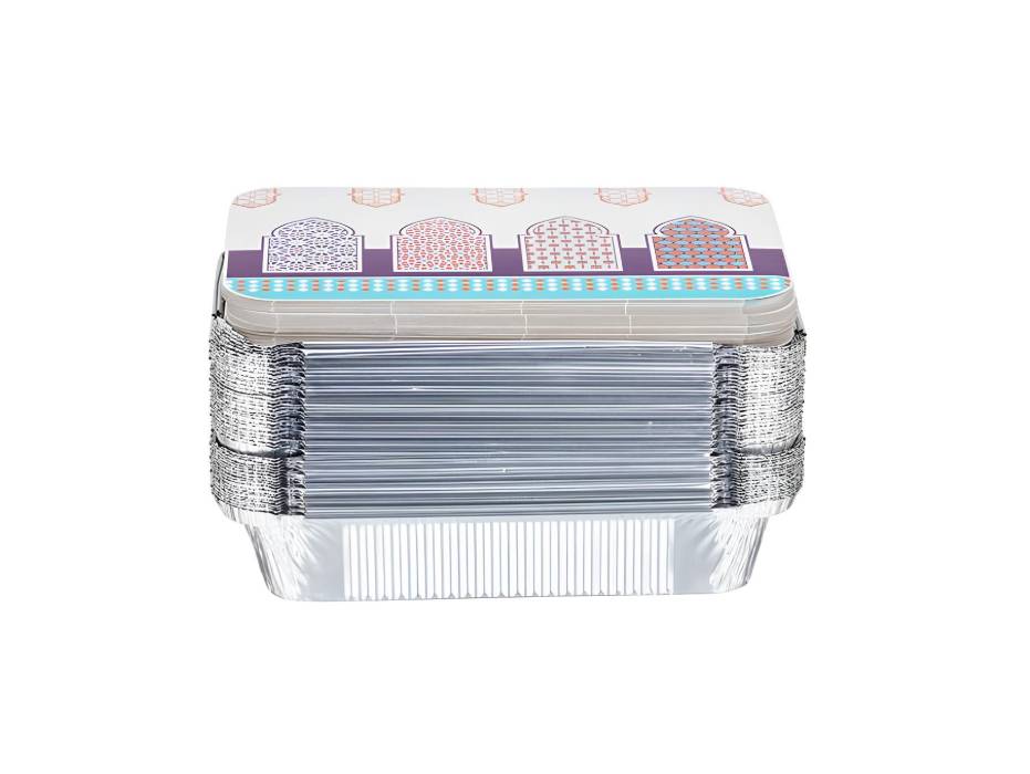 Aluminium Container With Ramadan Theme Lid 890ml, Pack of 50