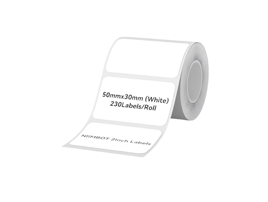 NIIMBOT Label Tape Compatible for NIIMBOT B1/B21 Label Printer,(50×30 mm) 230 Labels/Roll, Black on White