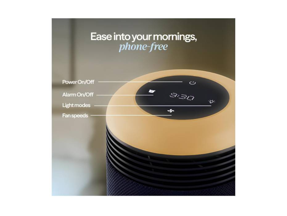 BLUEAIR Purifier for Bedroom - Mini Restful - Sunrise Clock with HEPASilent Filtration