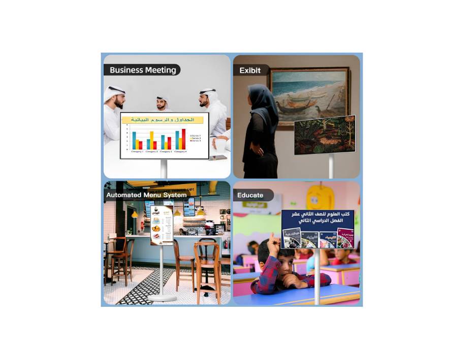 21.5 Inch Portable Smart TV,1080P Touchscreen, Rotatable Display for Home/Office, 4-6H Battery