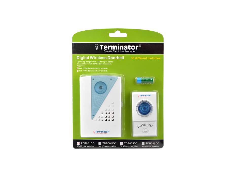 Terminator Door Bell Digital Wireless With 38 Different Melodies DC - TDB 001DC