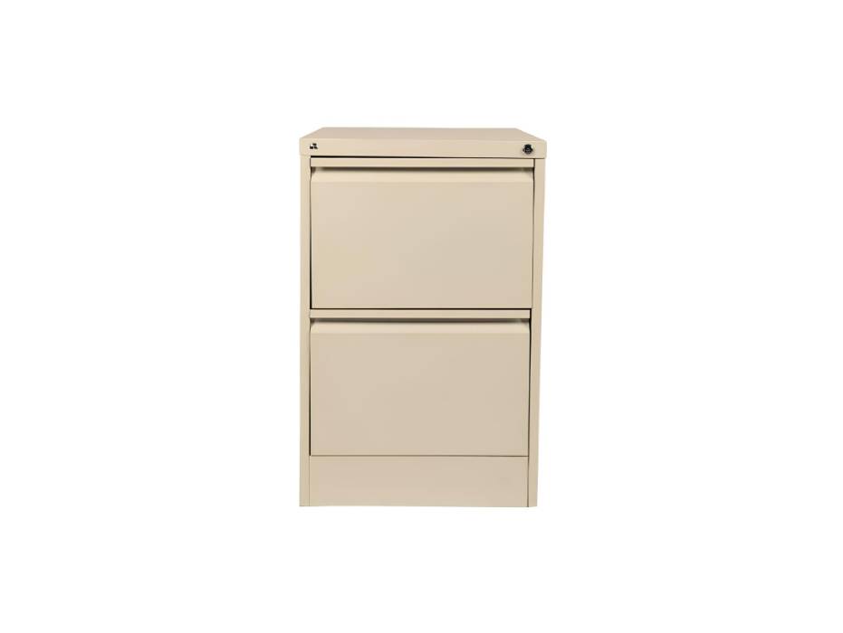 RIGID Vertical Steel Filing Cabinet with 2 Drawers for A4/Letter | Portable Metal Storage Cupboard for Home Office, Beige