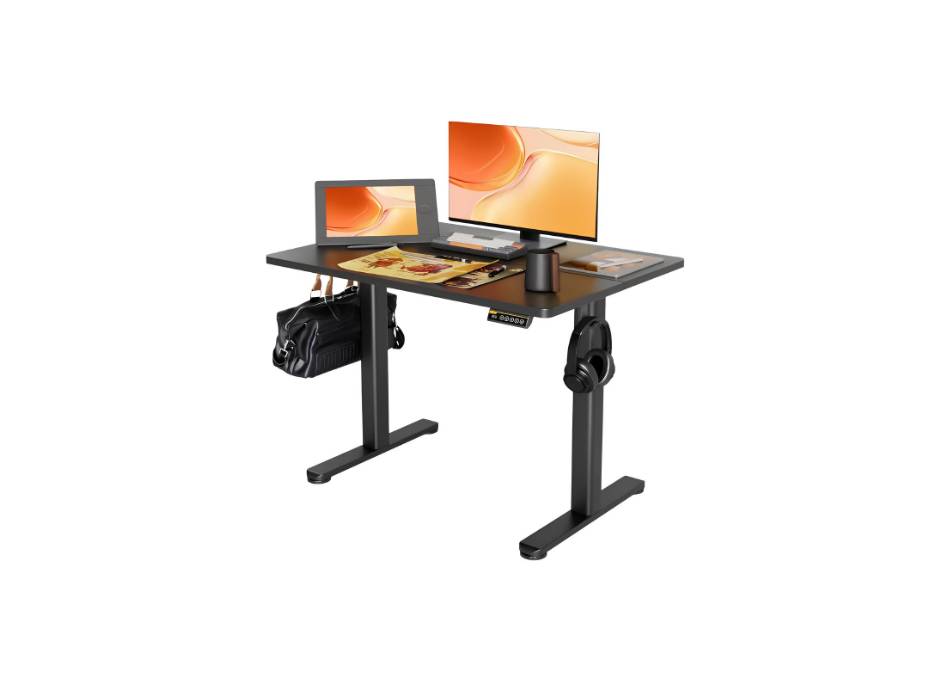 Electric Standing Desk, Adjustable Height Stand up Desk, 40x24 Inches Sit Stand Home Office Desk with Splice Board, Black