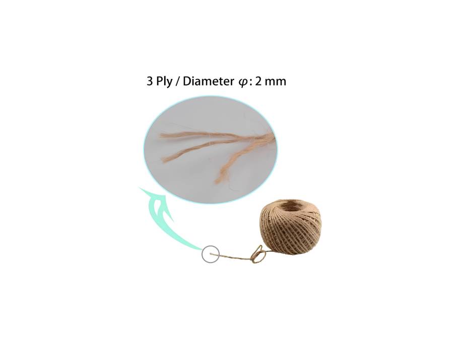 Jute Twine String 2mm, 2ply, 100 meters