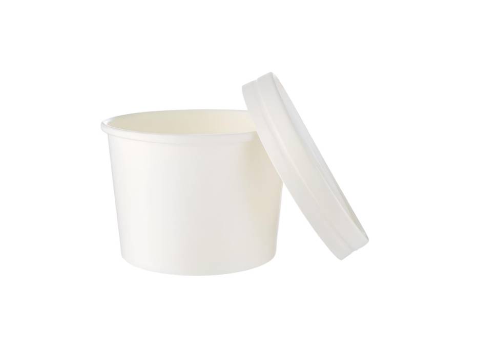 White Paper Bowl with Paper Lid, 16oz (Pack of 250)