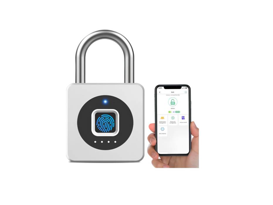 eLinkSmart Fingerprint Gym Locker Lock, Keyless Biometric Padlock, Weatherproof Electronic Digital Bluetooth App Smart Combo PadLock