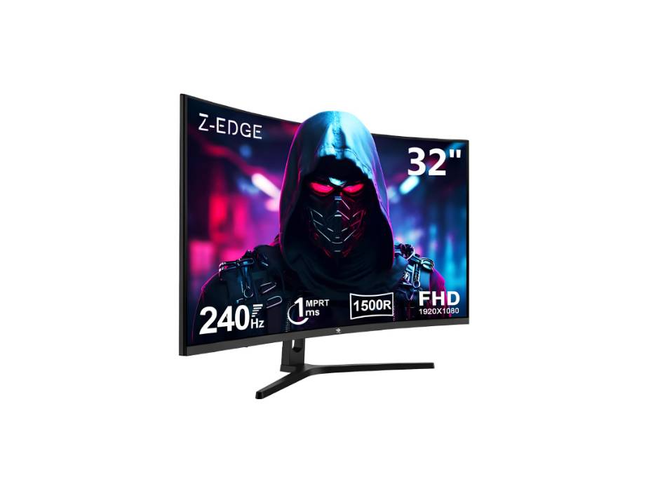 Z-EDGE 32-inch Curved Gaming Monitor - 16:9 Full HD 1920x1080, 240Hz High Refresh Rate, 1ms Ultra - Fast Response Time, Frameless, AMD FreeSync Premium - DisplayPort & HDMI Ports UG32P