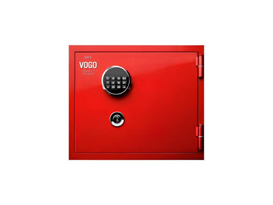 Shinjin Safe Tech Vogo Safes, VGF-360, 19 Liters and 39 Kg with Key and Electronic Lock, Signal Red