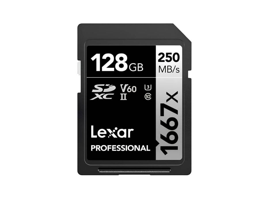 Lexar Professional 1667x 128GB SDXC UHS-II Card, Up To 250MB/s Read