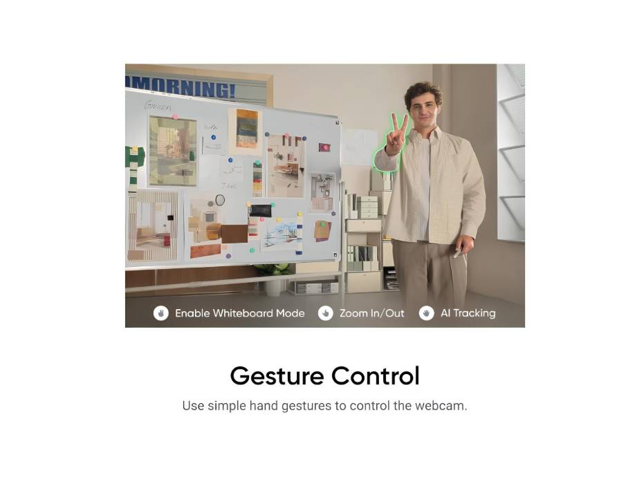 Insta360 Link 2 - PTZ 4K Webcam for PC/Mac, 1/2" Sensor, AI Tracking, HDR, AI Noise-Canceling Mic, Gesture Control for Streaming, Video Calls