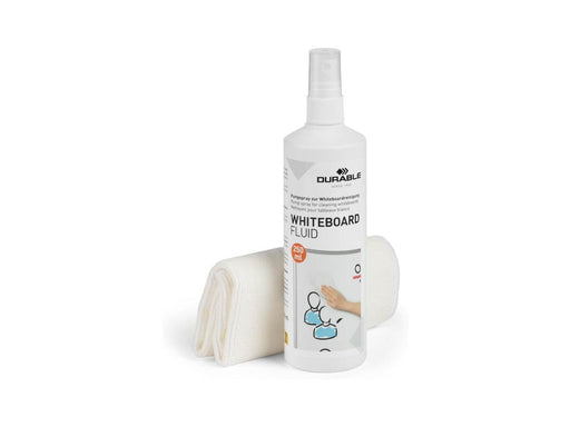 Durable Whiteboard Cleaning Kit, 250 ml Spray and 25 x 25 cm Microfibre Cloth - Altimus