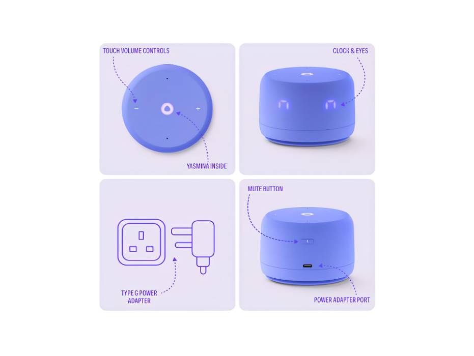Yango Yasmina Lite | Smart AI Speaker | Full Sound, Bold performance, Stereo Pairing | Speaks English & Arabic | YangoPlay unlimited Movies, Series, Music, Quran | Kids Teacher & Translator | Purple