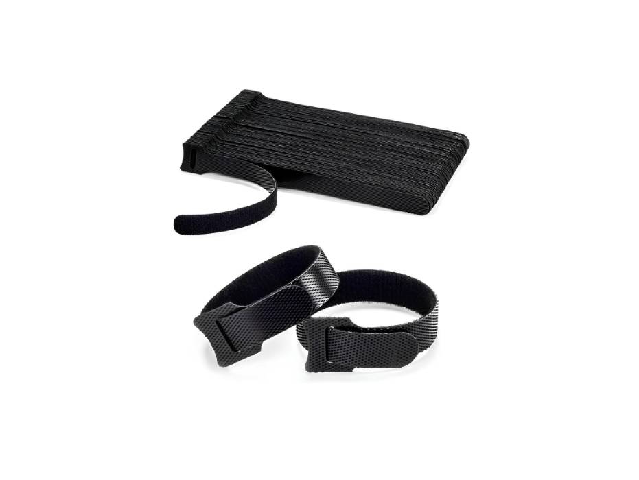 OneLeaf Reusable Cable Ties, 80pcs, Black