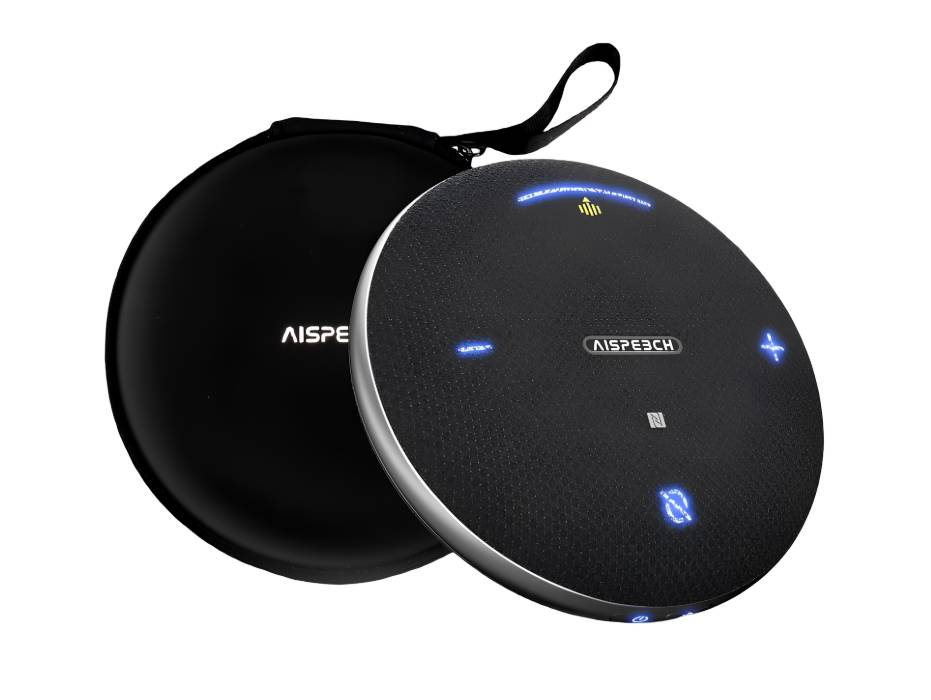 AISpeech M4 Pro Bluetooth Speakerphone, Conference Microphone with Directional Voice Pickup, AI Transcription and AI Noise Reduction