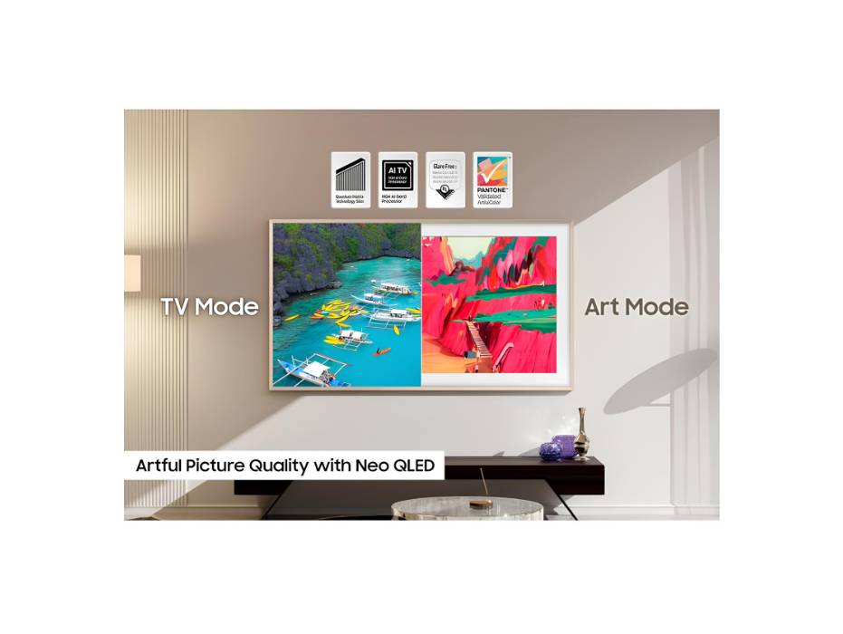 Samsung 75 Inch The Frame Pro TV, LS03FW, 4K, Modern Frame Design, Art Mode, Artful Picture Quality with Neo QLED, Smart TV, QA75LS03FWUXZN