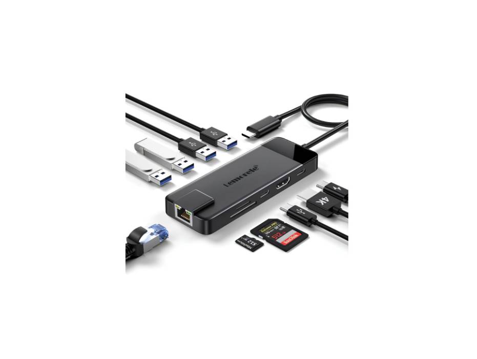 Lemorele USB C Hub - 10 in 1 Multiport Adapter, USB C Docking Station