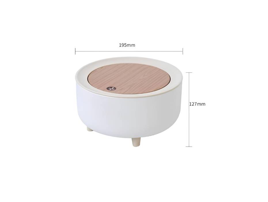 Nordic Small Trash Bin  with Lid for Home and Office, 2 Liters Round