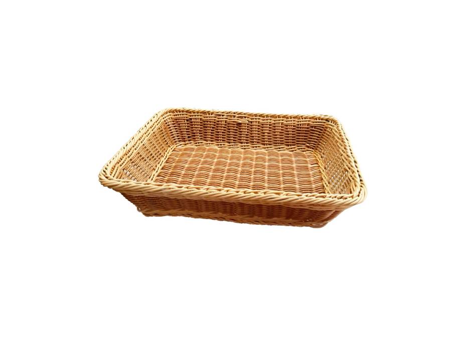 Poly Wicker Woven Fruit Basket, 40 x 30 x 8 cm