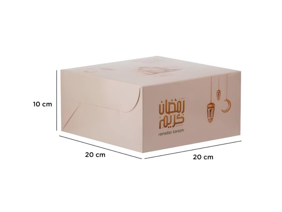 Ramadan Theme Printed Snack Box, 20 x 20cm, 5 pieces