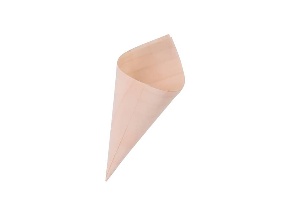 Disposable Serving Wooden Cone 125 x 85 mm, 500 Pieces