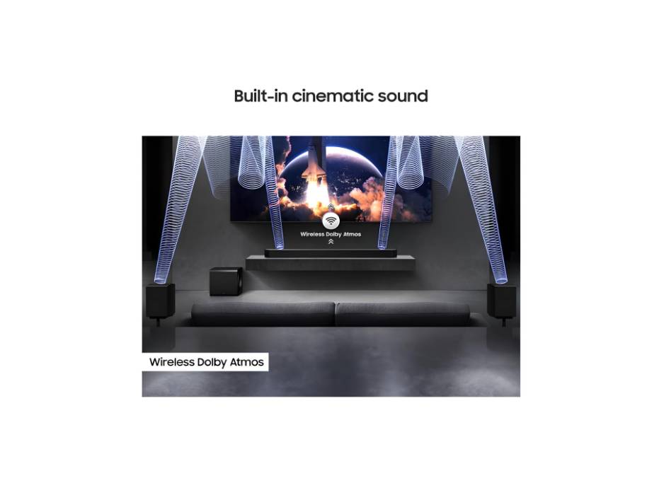 Samsung Q-series Soundbar, Q990F, 11.1.4 ch, Subwoofer & Rear Speaker, True 11.1.4ch Full Surround, Wireless Dolby Atmos, Q-Symphony, SpaceFit Sound Pro, HW-Q990F/ZN