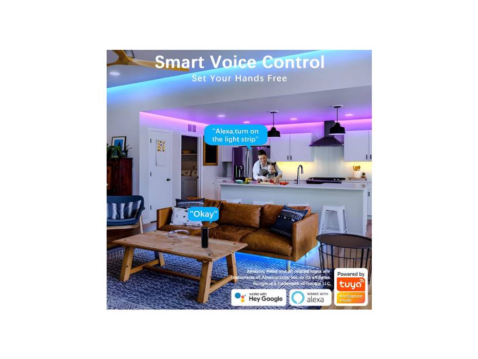 Cozylady 30M Wifi LED Strip Lights Smart LED Light Strips Compatible with Alexa, Google Home Controlled by APP - Music Sync LED Lights Strip