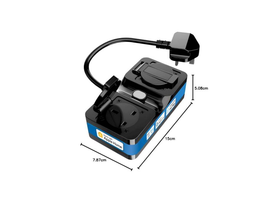 Meross Outdoor Smart Plug 13A IP44 WiFi Plug, Compatible with Apple HomeKit Alexa Google Assistant SmartThings, Voice Control 2 Grounded Heavy Duty Outlets