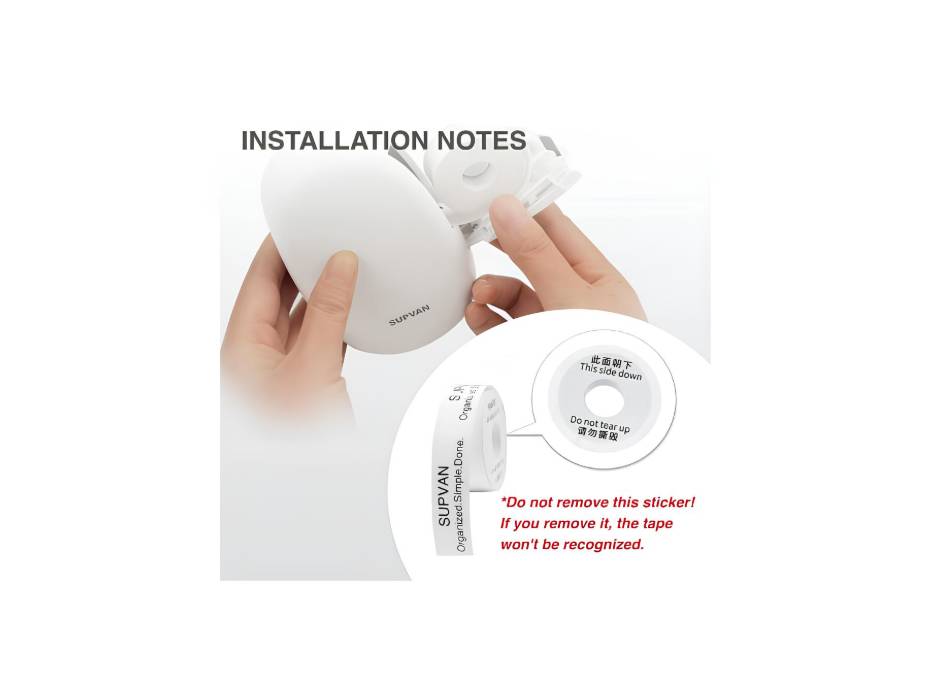 SUPVAN Thermal Label Tape, E10/E16 Labels Paper, Continuous Label Tape 0.59in x 19.68in, Waterproof Labels (Transparent)