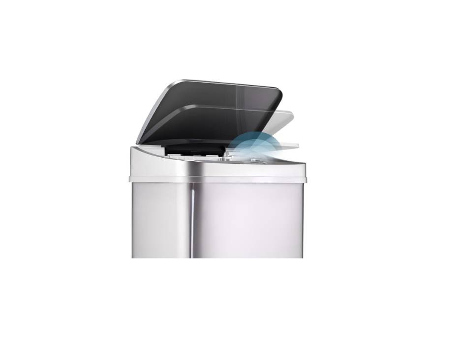 NINESTARS, DZT-50-28, 50 L Silver Lid Automatic Touchless Motion Sensor Stainless Steel Trash and Garbage Bin with Highly Durable Silver Lid Mechanism for Home, Kitchen and Office