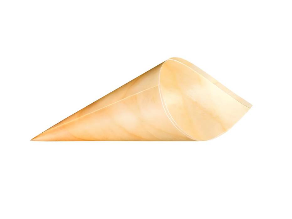 Disposable Serving Wooden Cone 125 x 85 mm, 500 Pieces