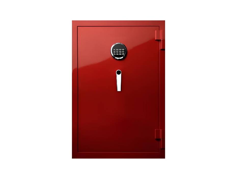 Shinjin Safe Tech Vogo Safes, VGF-935, 127 Liters and 226 Kg, 1 Shelf + 1 Drawer with Key and Electronic Lock, Signal Red