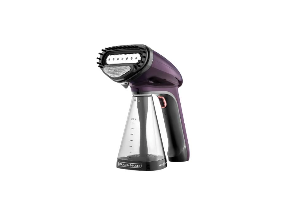 BLACK+DECKER Portable Garment Steamer With Universal Bottle Adaptor 1500W Dark Purple