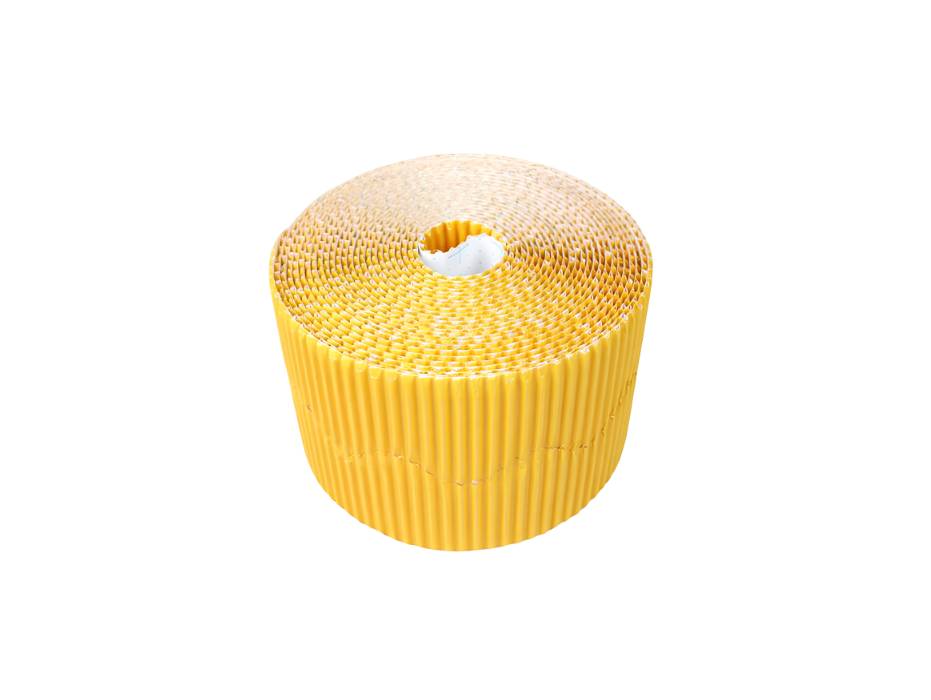 Bordette Scalloped Corrugated Card Border Roll - 57mm x 15m -  Sunshine Yellow