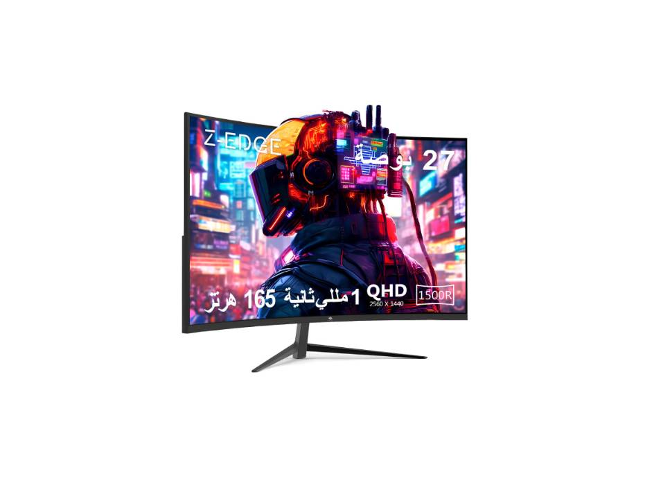 Z-Edge 27-inch Curved Gaming Monitor 16:9 2560x1440 165/144Hz 1ms Frameless LED Gaming Monitor, UG27Q AMD Freesync Premium Display Port HDMI