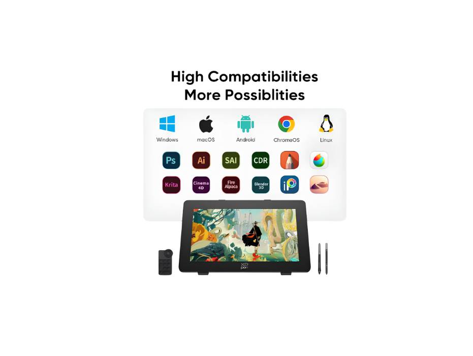 XP-pen Artist Pro 24 Gen2 165hz Drawing Tablet with Screen, Drawing Monitor with Dual 16384 Pen Pressure Battery-Free Stylus, Mini Key dial, 23.8" Full Laminated AG Screen