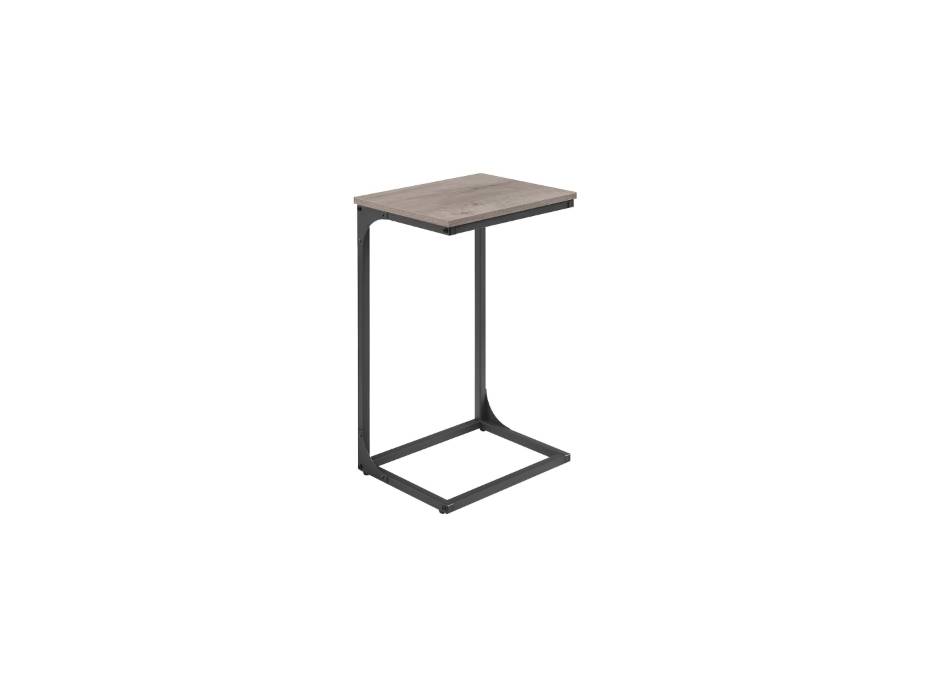 VASAGLE C-Shaped End Table, Greige and Black -ULET353B02