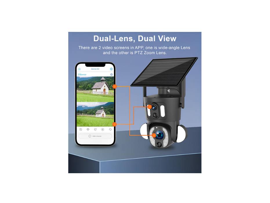 CRONY SD3210 Solar PTZ Wireless Dual Lens 10X Zoom Camera