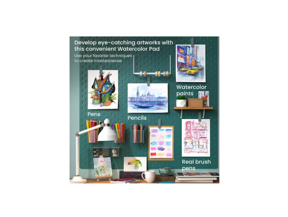 THE PRO BRO A4 Watercolor Paper 20 Sheets 300 GSM 21 X 29.7 cm Cold Press Sketchbook