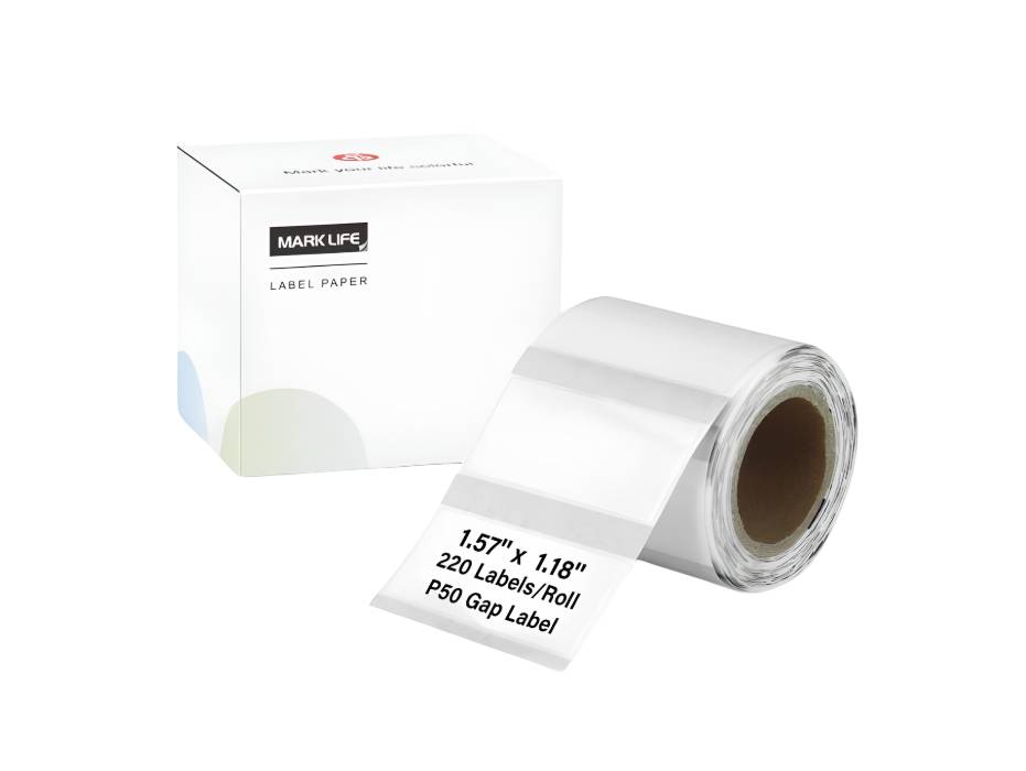 MARKLIFE 1.57"x1.18" Direct Thermal Labels for P50 Label Printer, Multi-Purpose Self-Adhesive,220 Labels/Roll