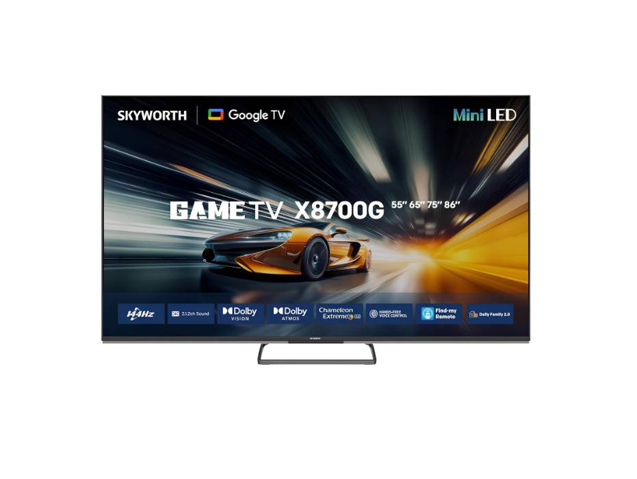 SKYWORTH 65X8700G 65-Inch 4K MiniLED Smart TV - 144Hz VRR, Dolby Vision & Atmos, HDR10+ , Google TV w/32GB, 4x HDMI 2.1 (4K@144Hz), BT 5.1