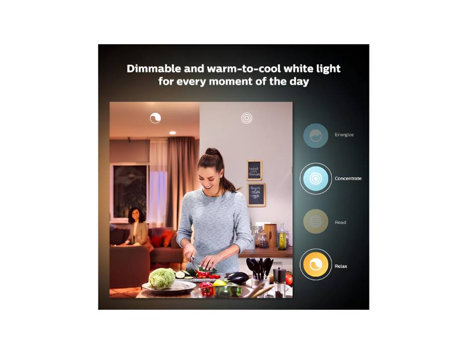 Philips Hue White and Colour Ambiance Smart Light Bulb 7.5W - 800 Lumen [E27 Edison Screw] With Bluetooth. Works with Alexa, Google Assistant and Apple Homekit