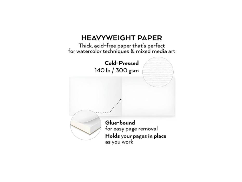 THE PRO BRO A4 Watercolor Paper 20 Sheets 300 GSM 21 X 29.7 cm Cold Press Sketchbook