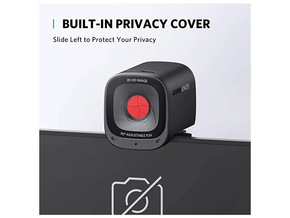 Anker PowerConf C200 2K Webcam with AI-Noise Canceling Stereo Microphones and Adjustable Field of View