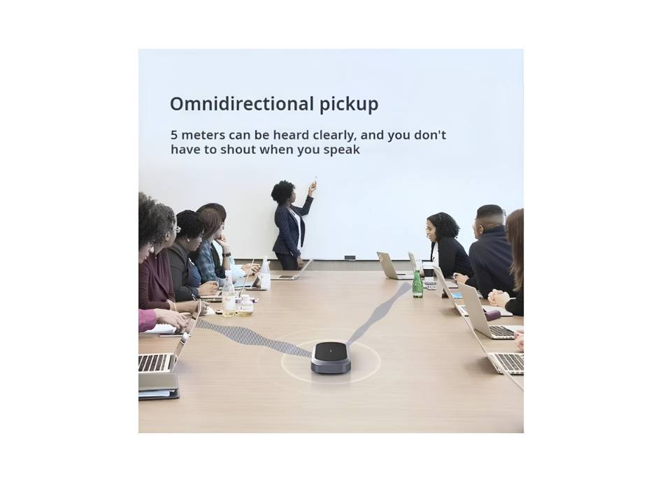 AISpeech M12 Pro AI Conference Speakerphone, Omnidirectional Pickup and Full-Duplex Communication