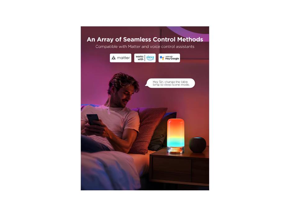 Govee Bedside Touch Table Lamp, Night Light Kids LED RGBICWW Works with Matter and Alexa, with Music Sync and 64 Scene Modes, Nightstand Light for Bedroom Decor