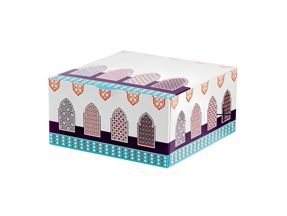 Ramadan Theme Printed Snack Box, 20 x 20cm, 100 pcs