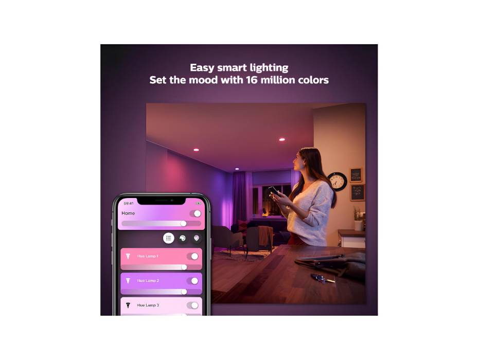 Philips Hue White and Colour Ambiance Smart Light Bulb 7.5W - 800 Lumen [E27 Edison Screw] With Bluetooth. Works with Alexa, Google Assistant and Apple Homekit