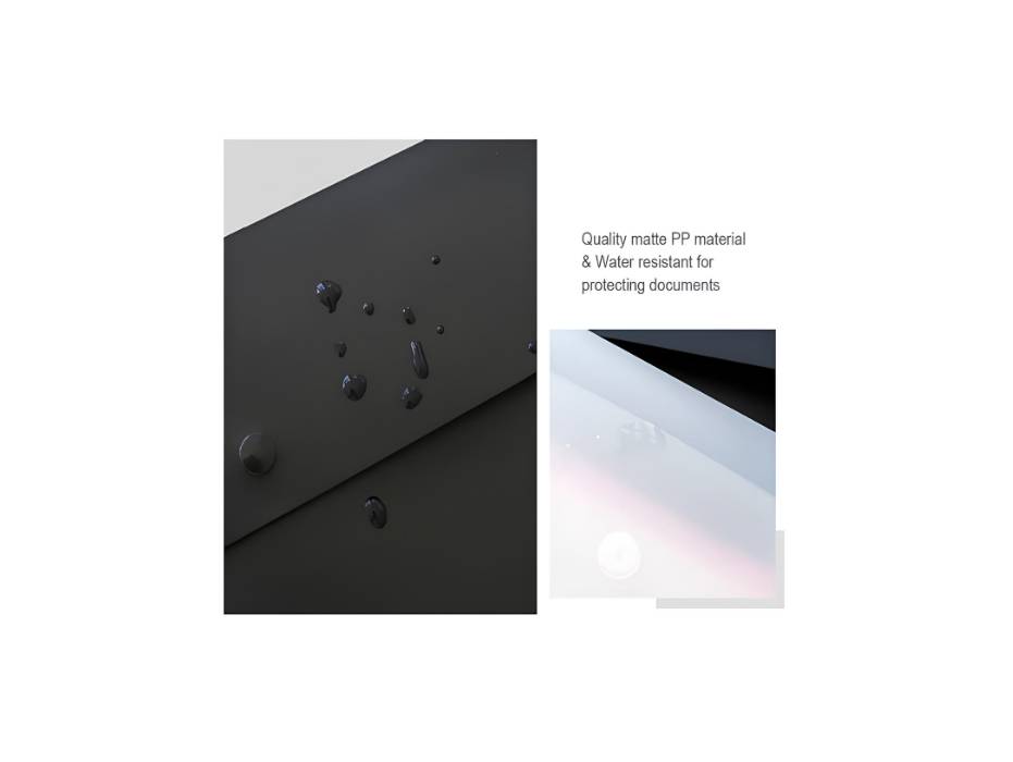 File Folder Plastic Envelope with Snap Button, Pack of 5 - Black