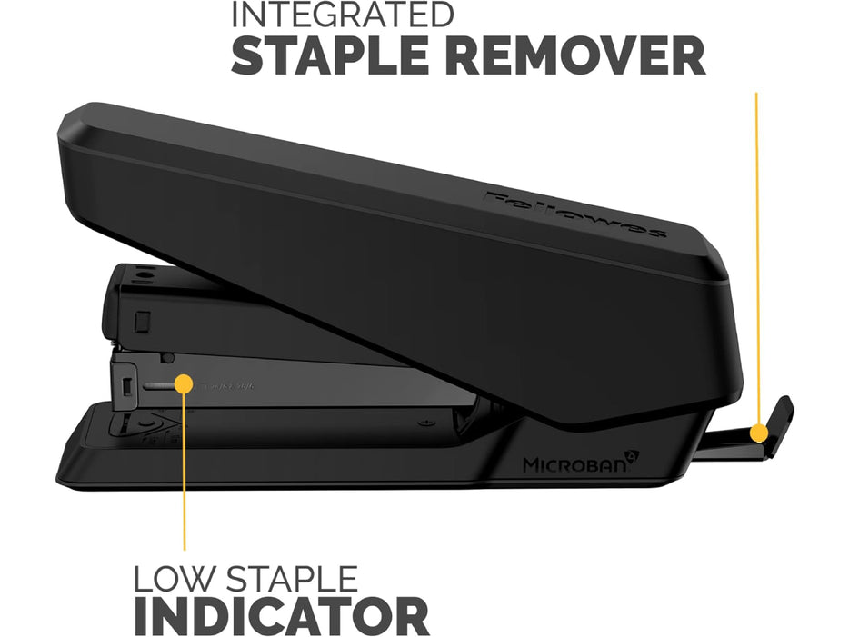 Fellowes LX850 EasyPress Staple with Antibacterial Microban Technology, 25 Sheet Capacity, Black